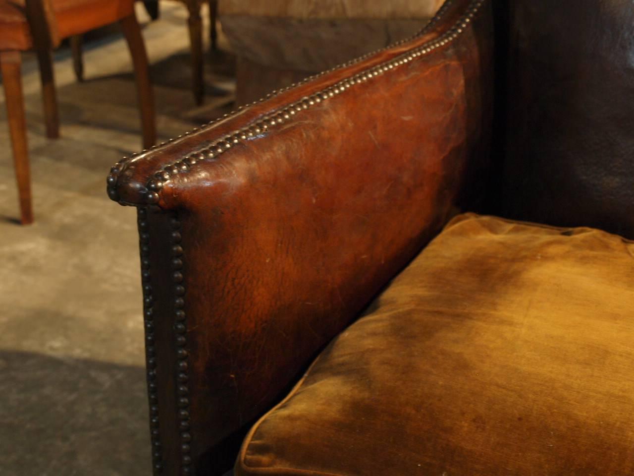 French Art Deco Leather Club Chair 2