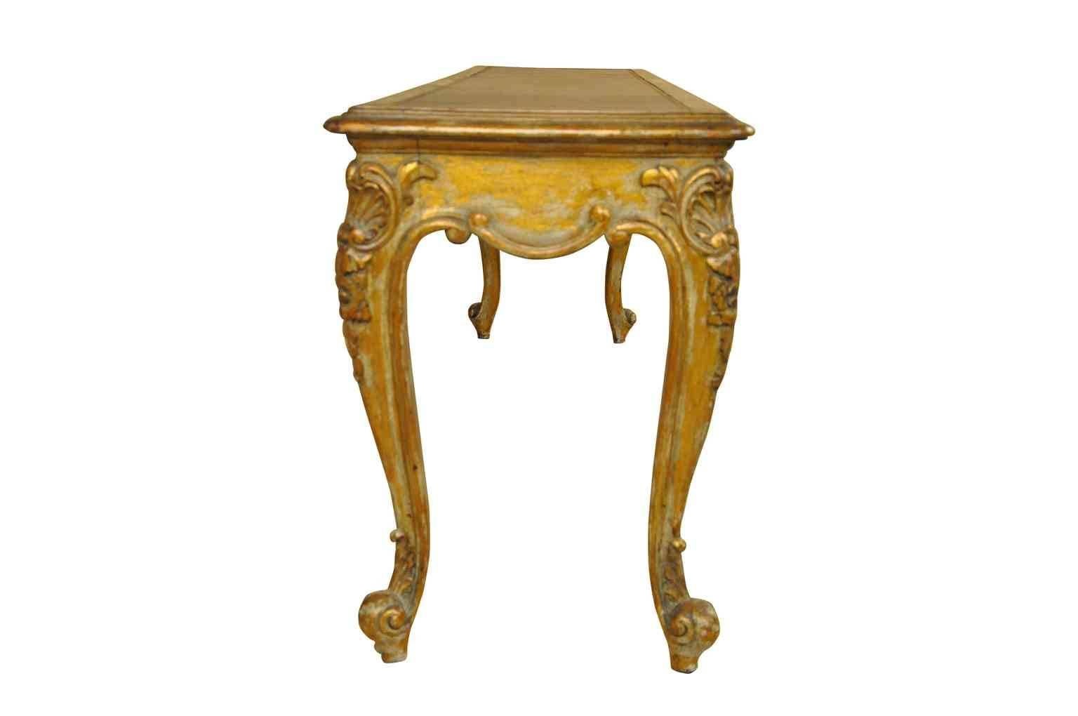Gilt 19th Century Louis XV Style Bench