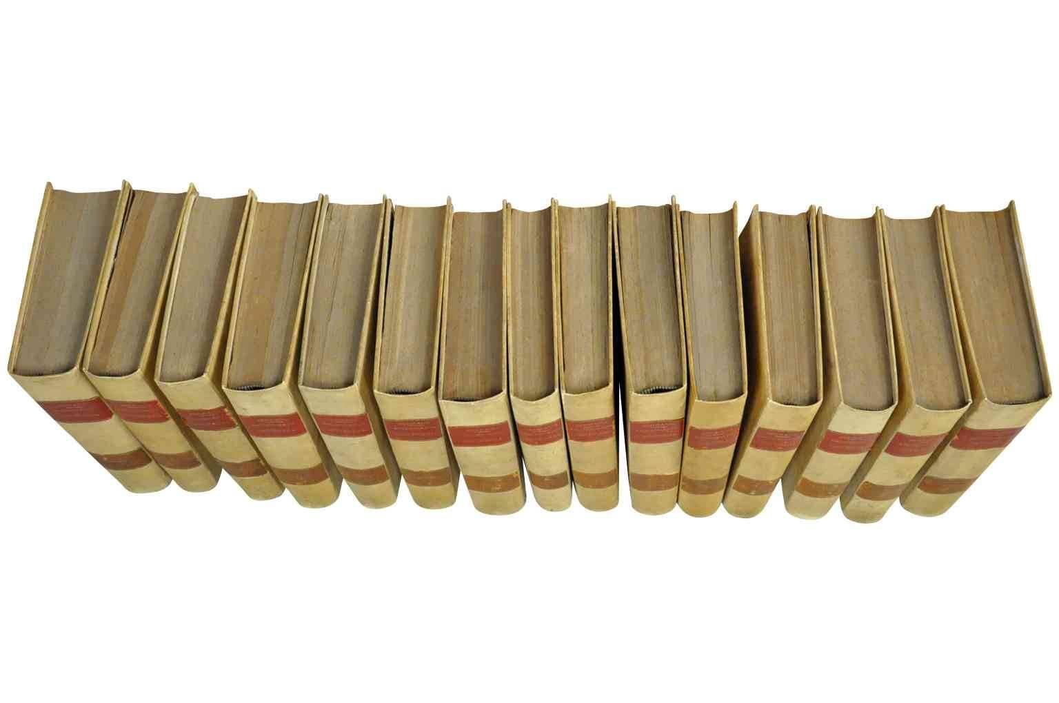 Spanish 19th Century 15 Volume Set of Vellum Encyclopedias at 1stDibs