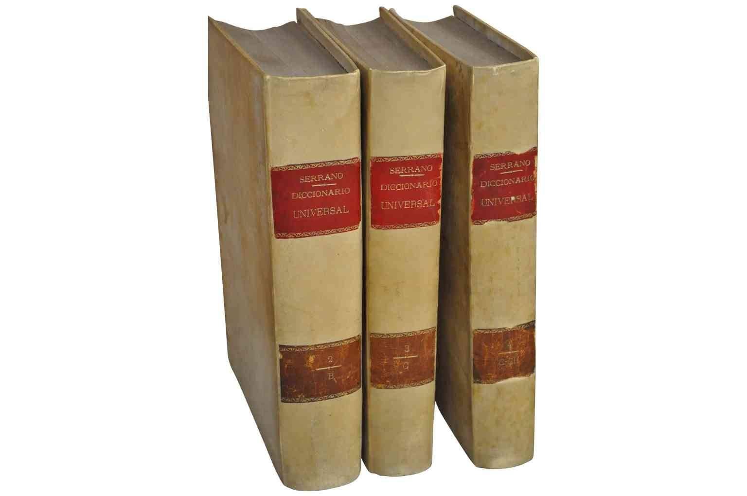 Spanish 19th Century 15 Volume Set of Vellum Encyclopedias at 1stDibs