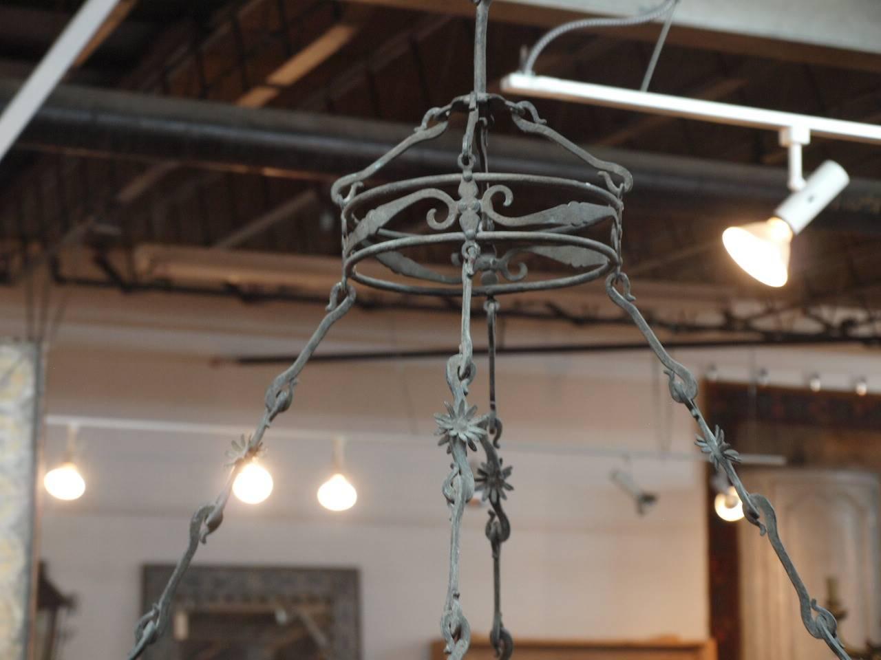 Pair of Outstanding and Monumental, Italian, Early 19th Century Iron Chandeliers 5