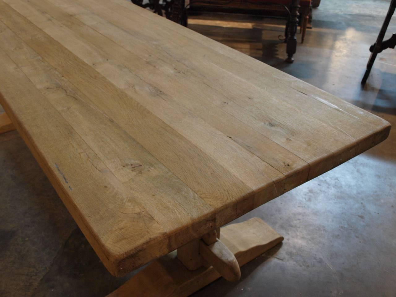 French Late 19th Century Farm Table, Trestle Table 3