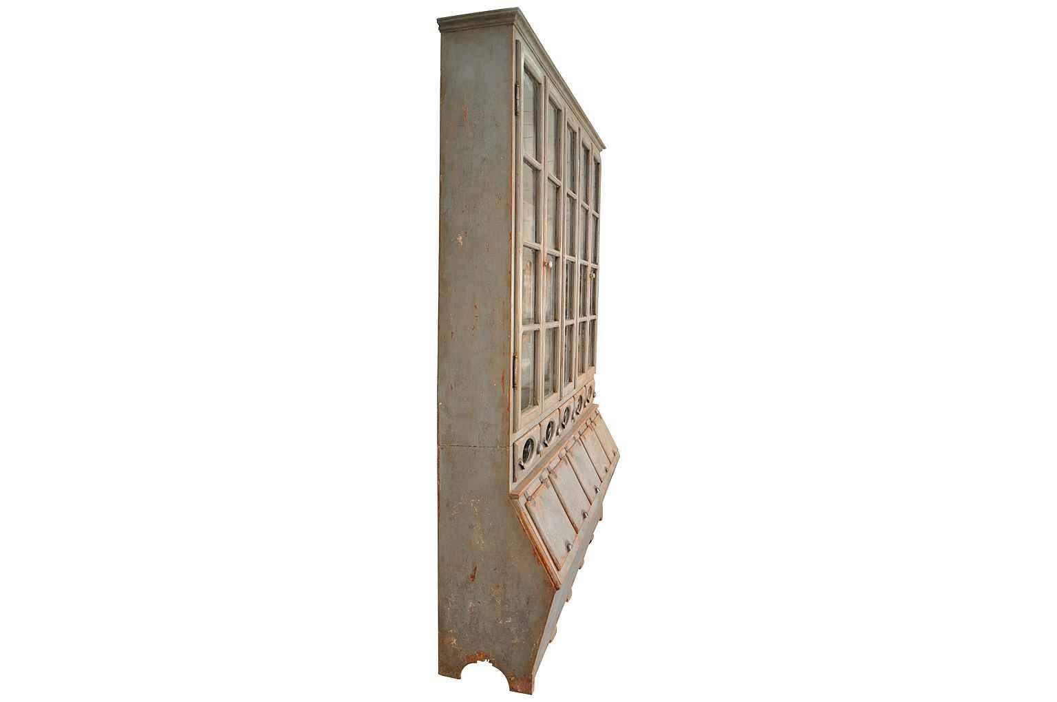 Painted Sensational 19th Century Grenotier, Grain Bin Storage Cabinet from Portugal