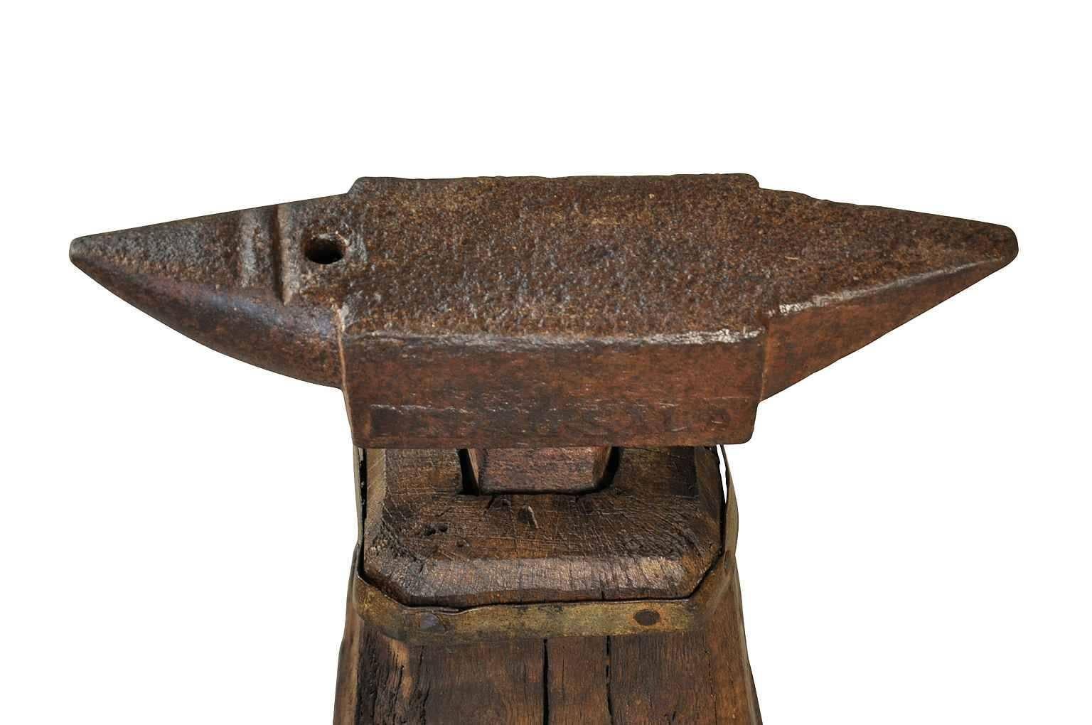 19th Century Enclume, Anvil on Its Wooden Base 1