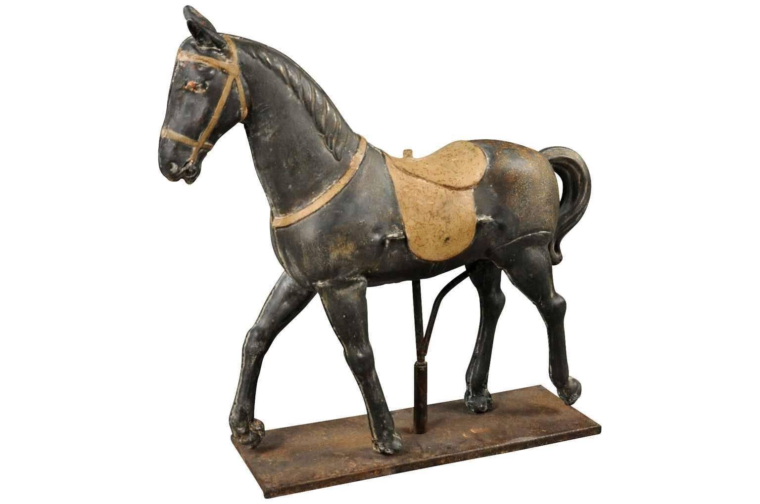 antique metal horse toy