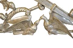 Exceptional Mid-19th Century French Fragment - Pediment in Silver Giltwood