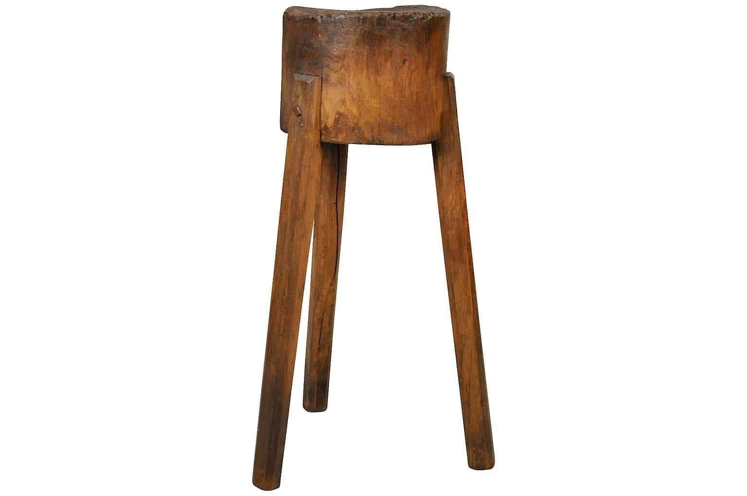 A charming 19th century billot or butcher block from the Catalan region of Spain. They serve wonderfully as cocktail tables and small pedestals.