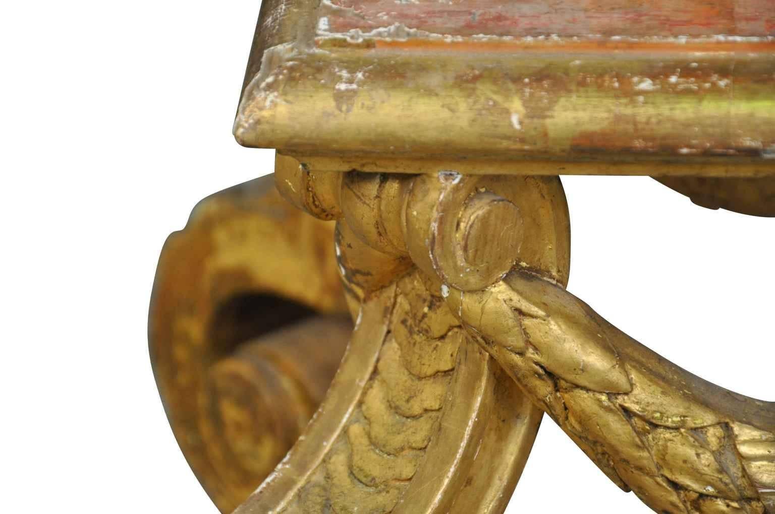 European French, 18th Century Giltwood Stand, Pedestal