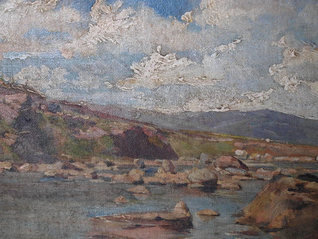 19th Century Oil on Canvas Landscape Painting 4