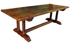 Spanish Late 19th Century Monastery Table or Trestle Table