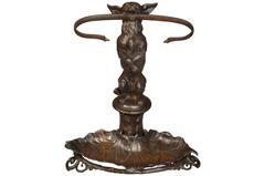 Terrific French 19th Century Fox Terrier Umbrella Stand