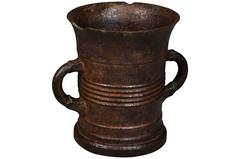 French 18th Century Cast Iron Mortar