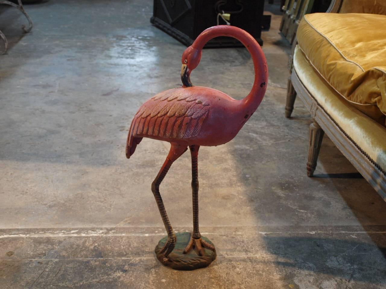 vintage flamingo statue