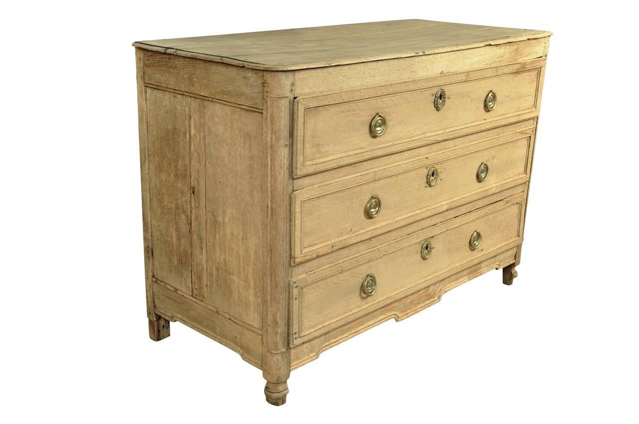 French Commode in Washed, Bleached Oak In Excellent Condition In Atlanta, GA