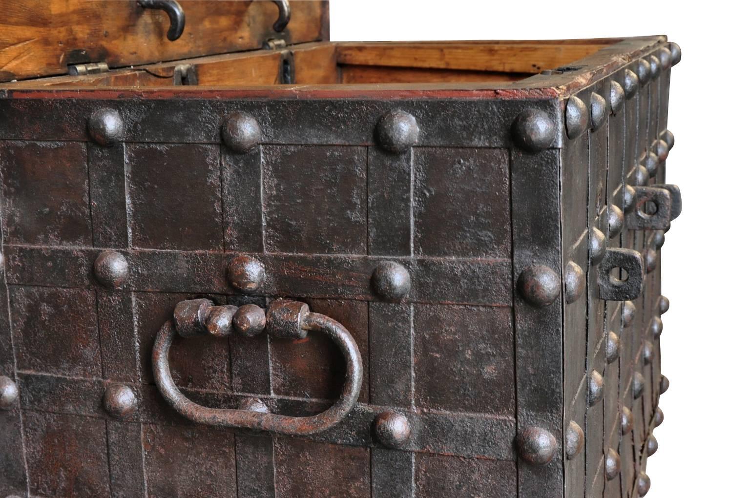 Metal 18th Century Spanish Strong Box, Coffer