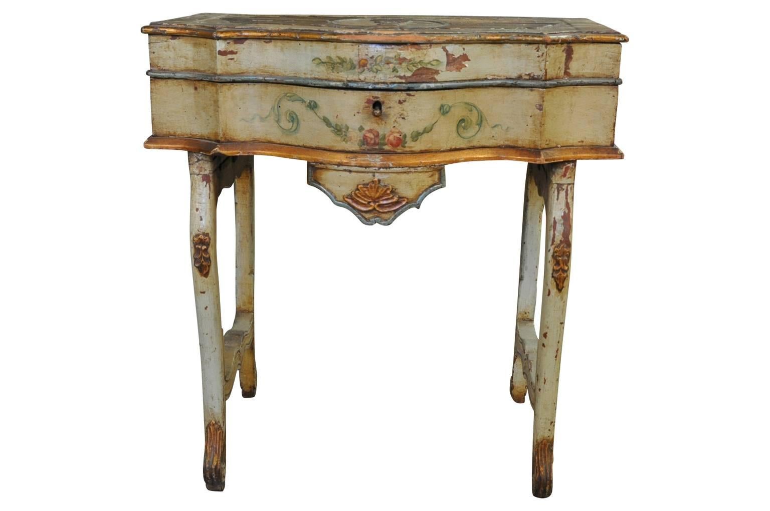 Painted Outstanding Italian, 17th Century Traveling Prayer Table