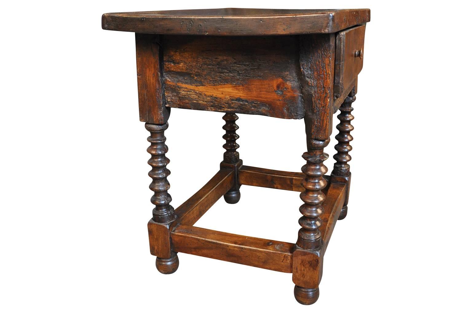 Walnut Primitive Spanish 18th Century Side Table
