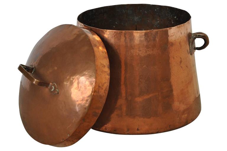 Spanish 18th Century Lidded Copper Pot at 1stDibs