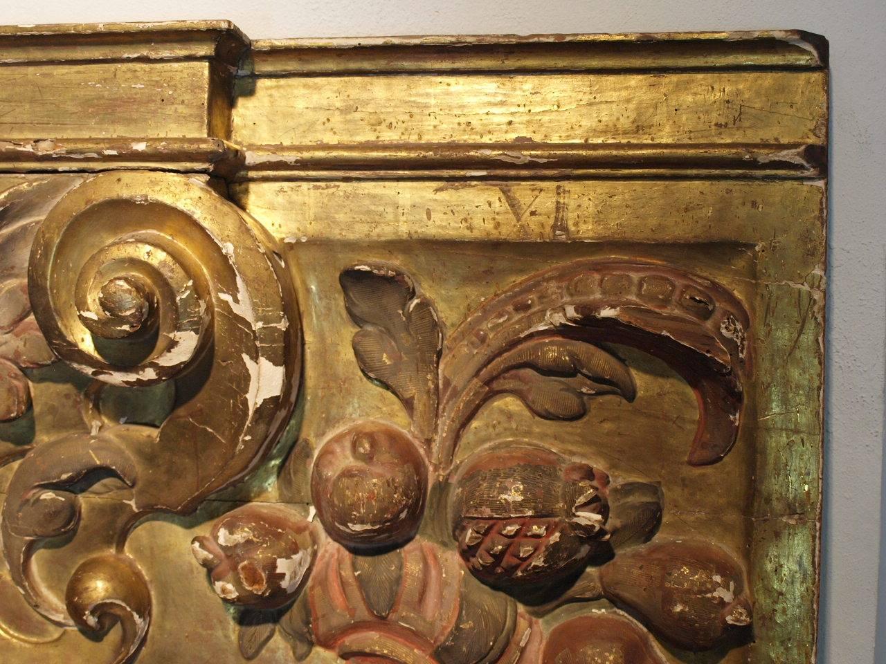 Legno Frammento di boiserie dorata italiana del XVIII secolo in vendita