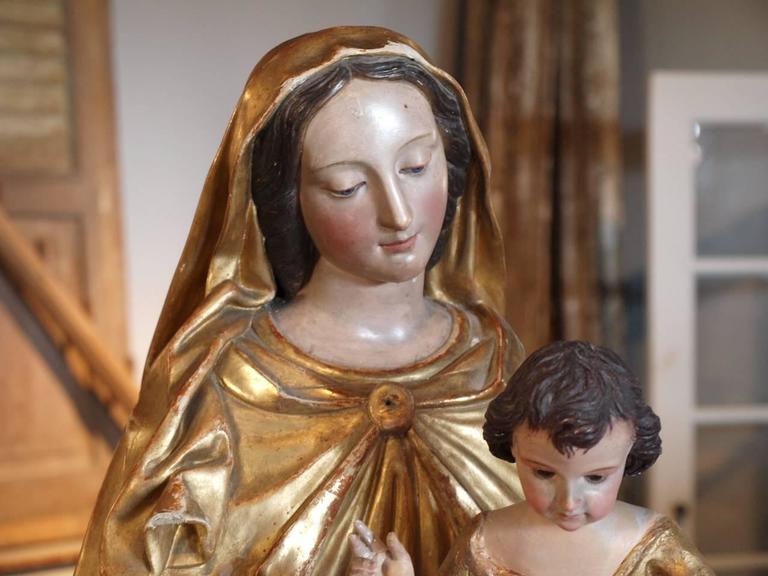 French 19th Century Statue of the Madonna and Child at 1stDibs