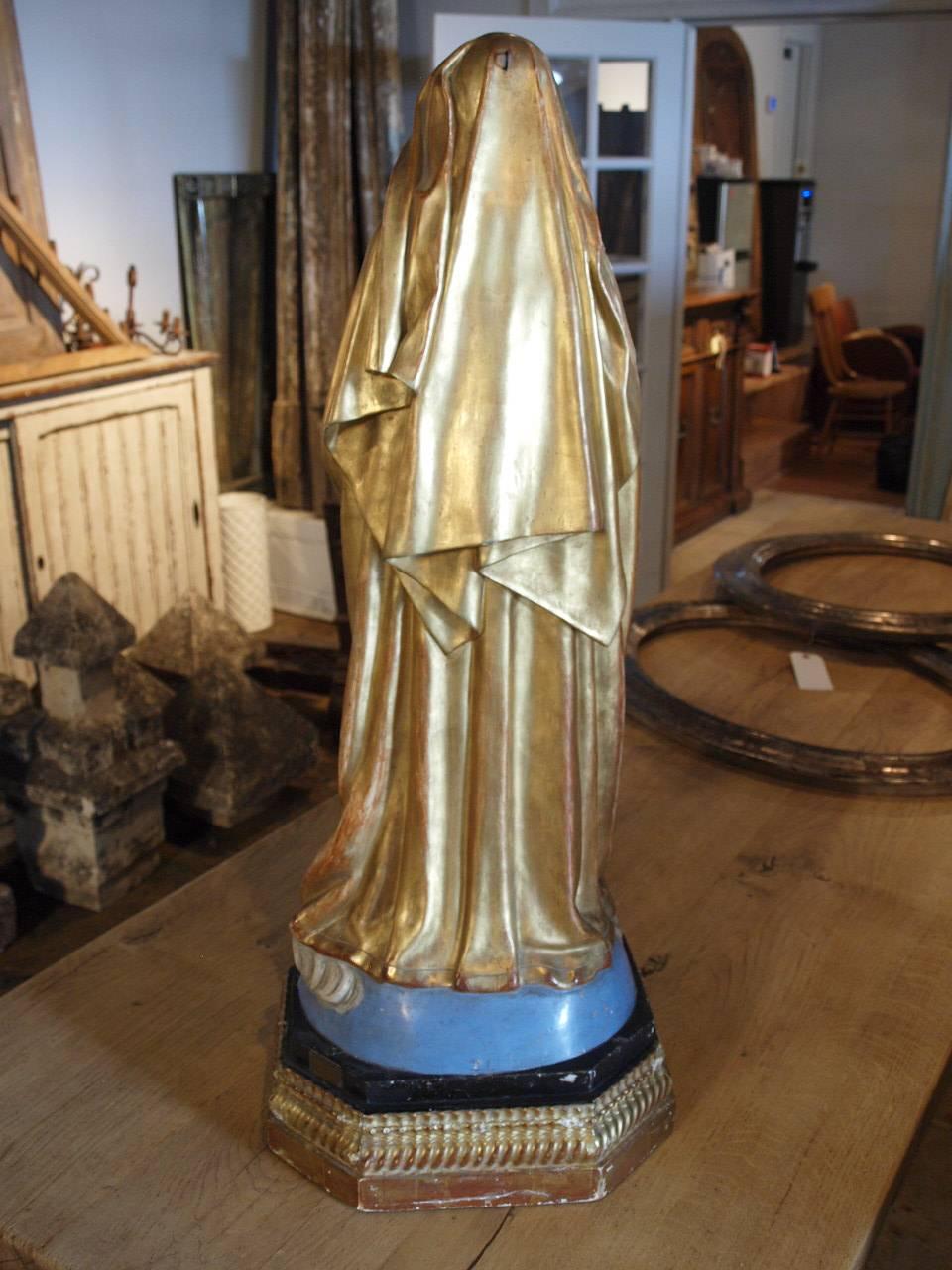 French 19th Century Statue of the Madonna and Child 3