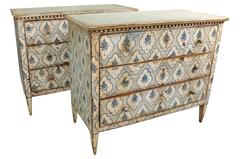 Sensational Pair of Painted Spanish Commodes