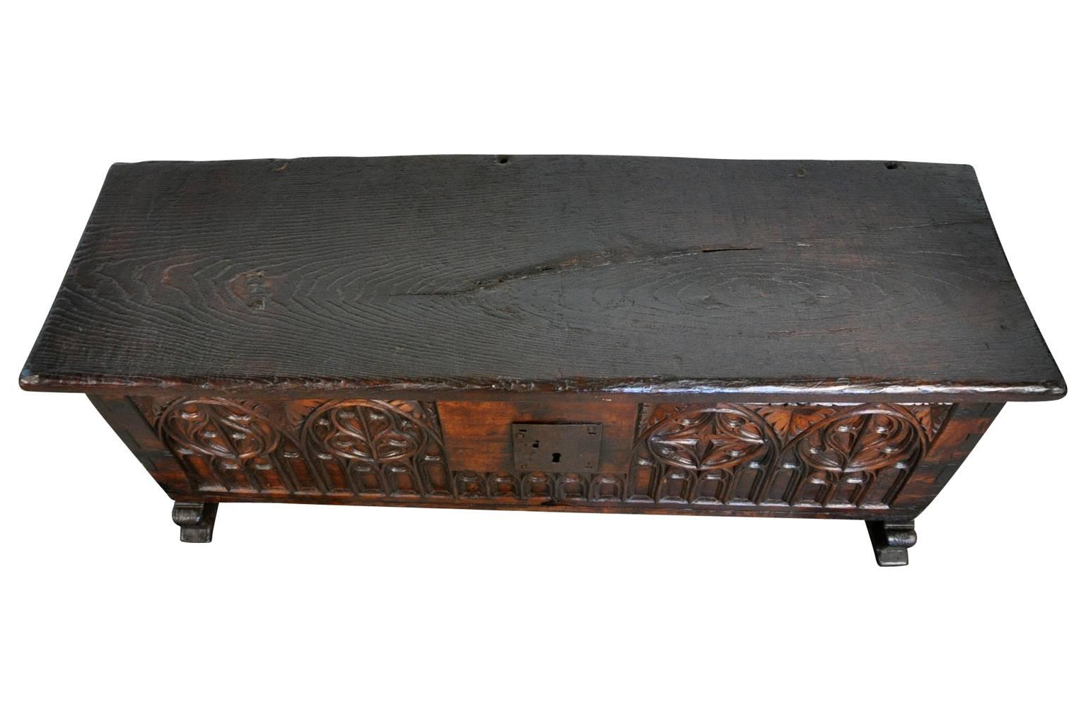 Spanish 18th Century Gothic Style Trunk In Excellent Condition In Atlanta, GA