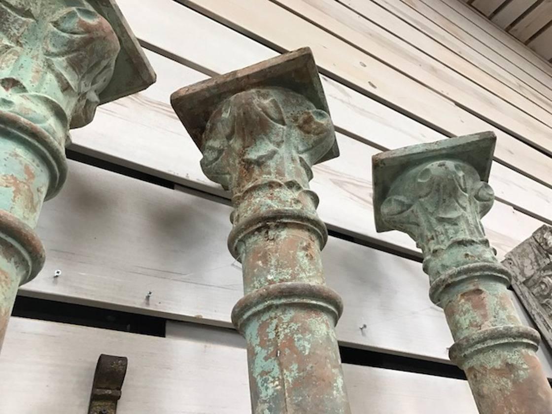 Sensational Set of Four 19th Century Spanish Columns in Cast Iron In Excellent Condition In Round Top, TX