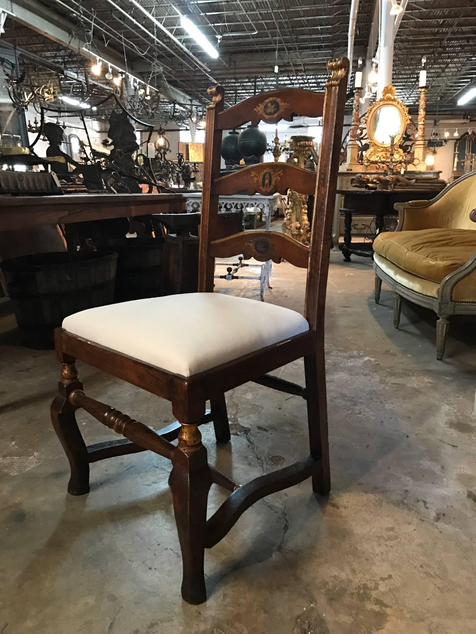 18th Century and Earlier Pair of 18th Century Italian Side Chairs