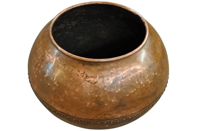 Pair of Large Spanish Copper Pots at 1stdibs