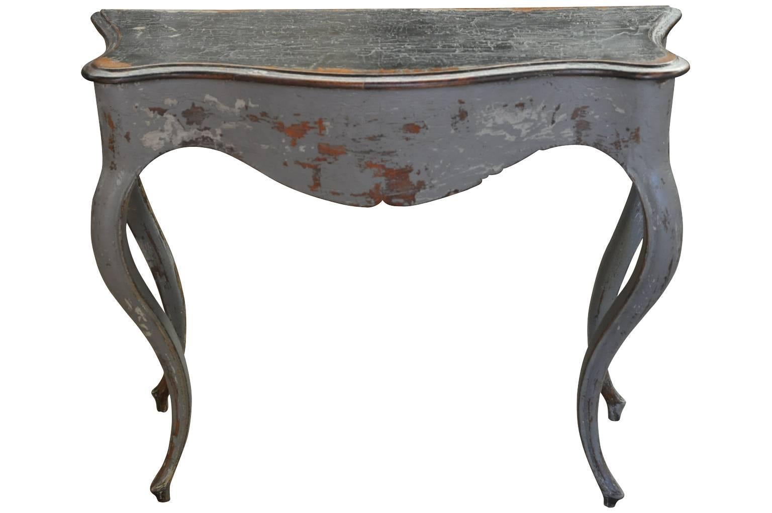 Painted French 19th Century Louis XV Style Console Table