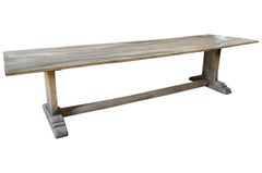 Outstanding and Large 19th Century French Trestle Table, Farm Table