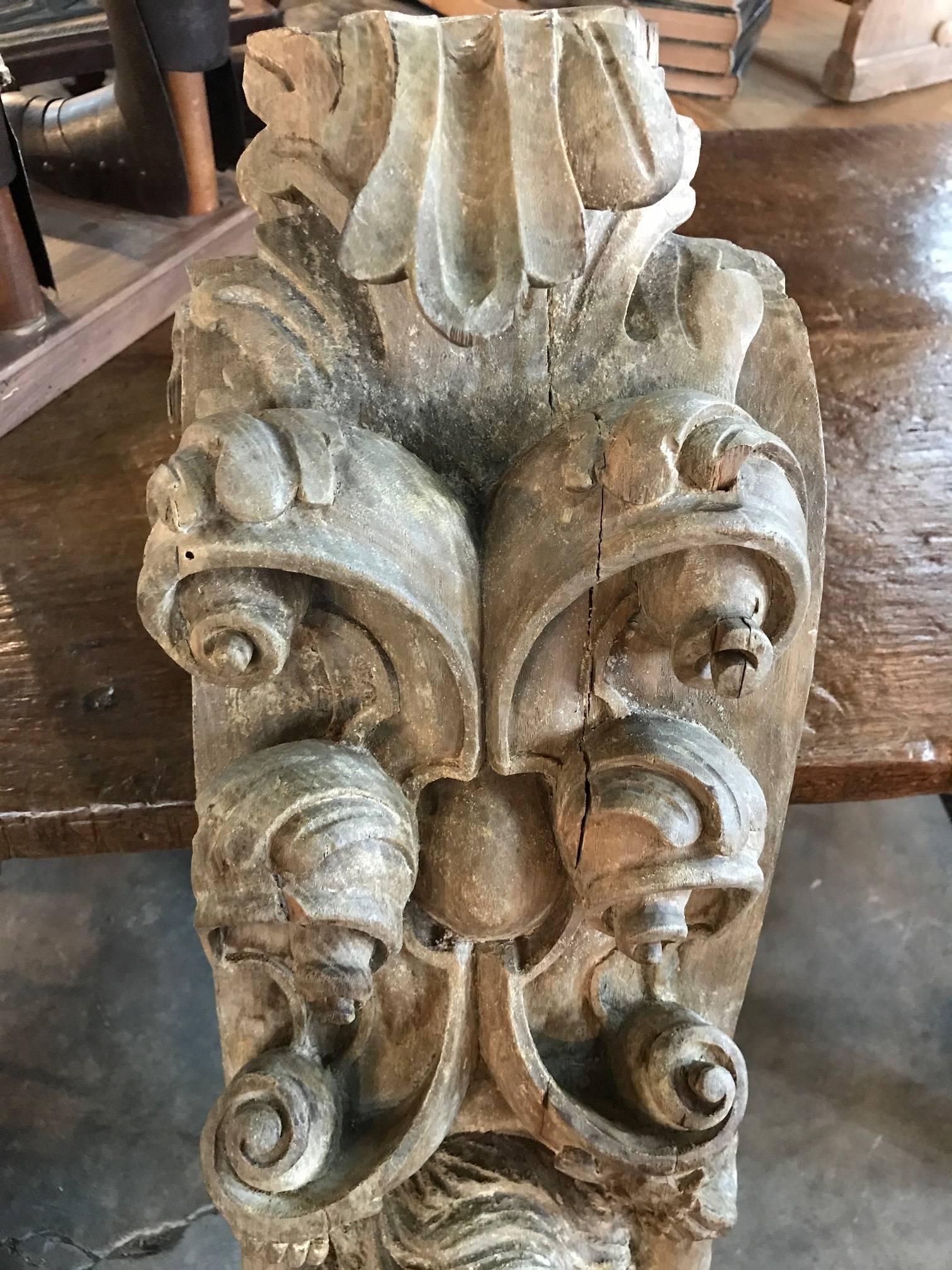 Exquisite Pair of Early French 17th Century Corbels 1