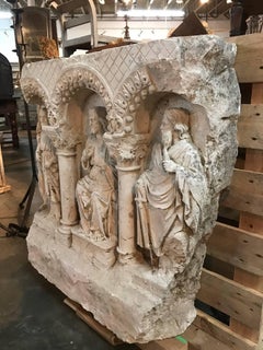 19th Century Relief Carving of Jesus with Peter and Paul