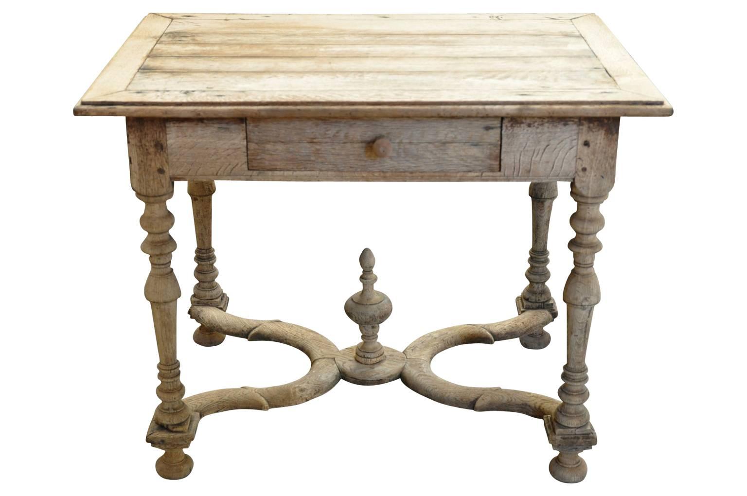 Bleached 19th Century French Louis XIII Style Writing Table