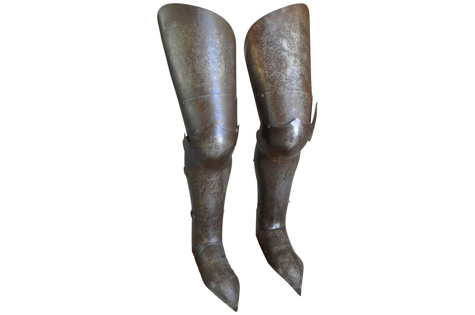 18th Century and Earlier Italian 16th Century Jambieres, Leg Armour
