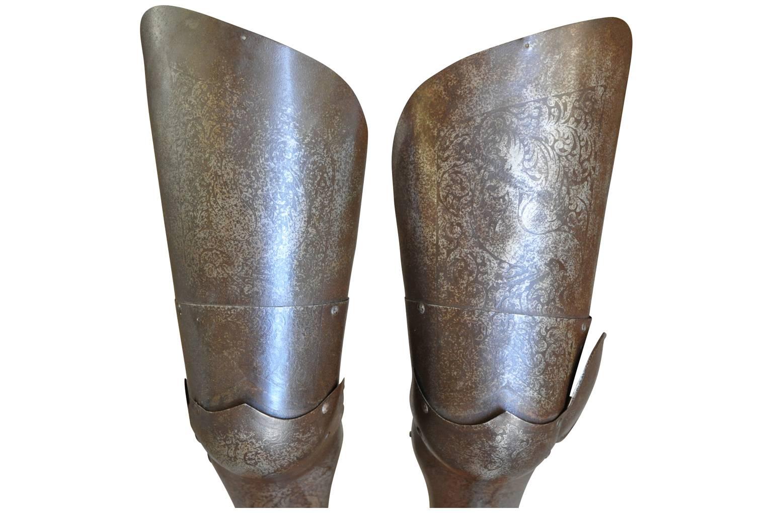 Metal Italian 16th Century Jambieres, Leg Armour