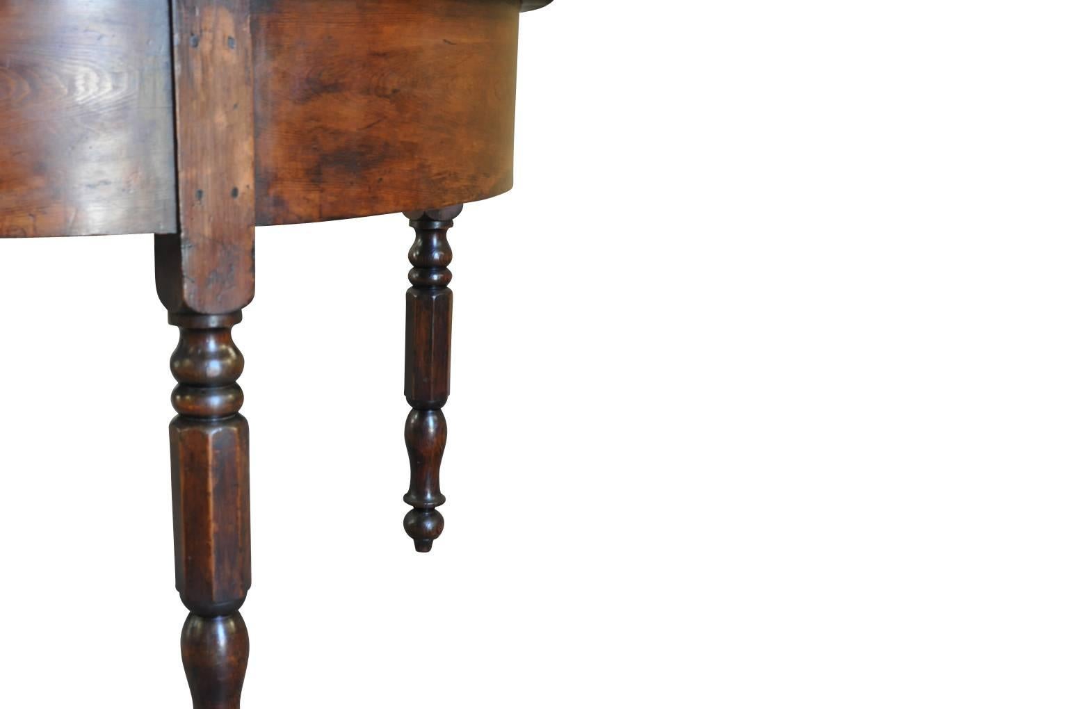 Stained Spanish Early 19th Century Demilune Console Table