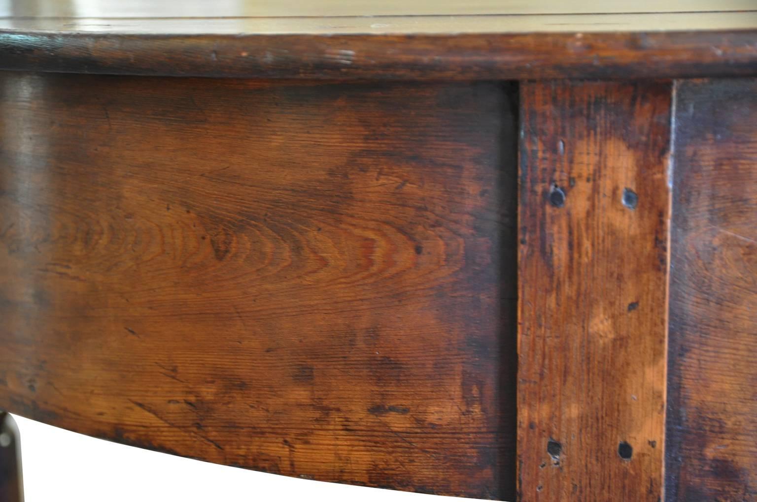 Spanish Early 19th Century Demilune Console Table In Excellent Condition In Round Top, TX