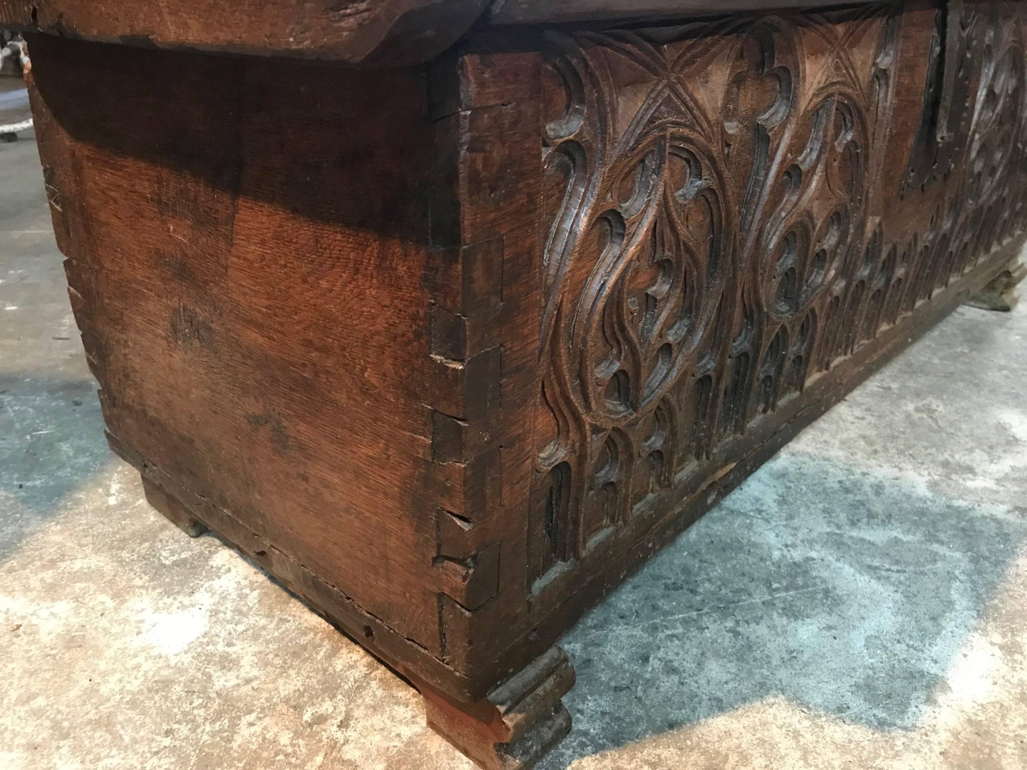 French 18th Century Gothic Style Trunk, Coffre In Excellent Condition In Atlanta, GA