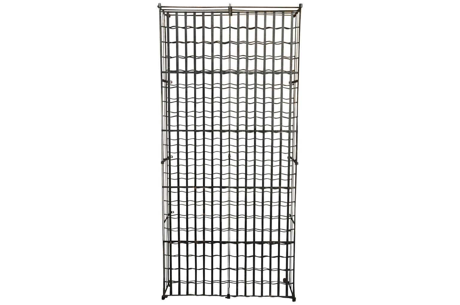 A very large wine cage constructed from painted iron. A wonderful piece for any kitchen, living area or wine cellar. Once full of wine bottles and nicely lit, the cage transforms into fantastic art piece.