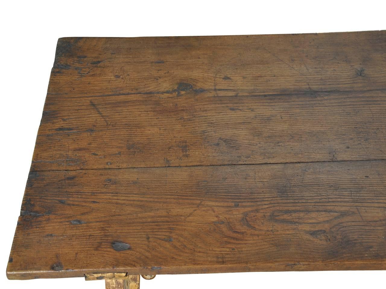 Chestnut 19th Century Farm Table from Portugal