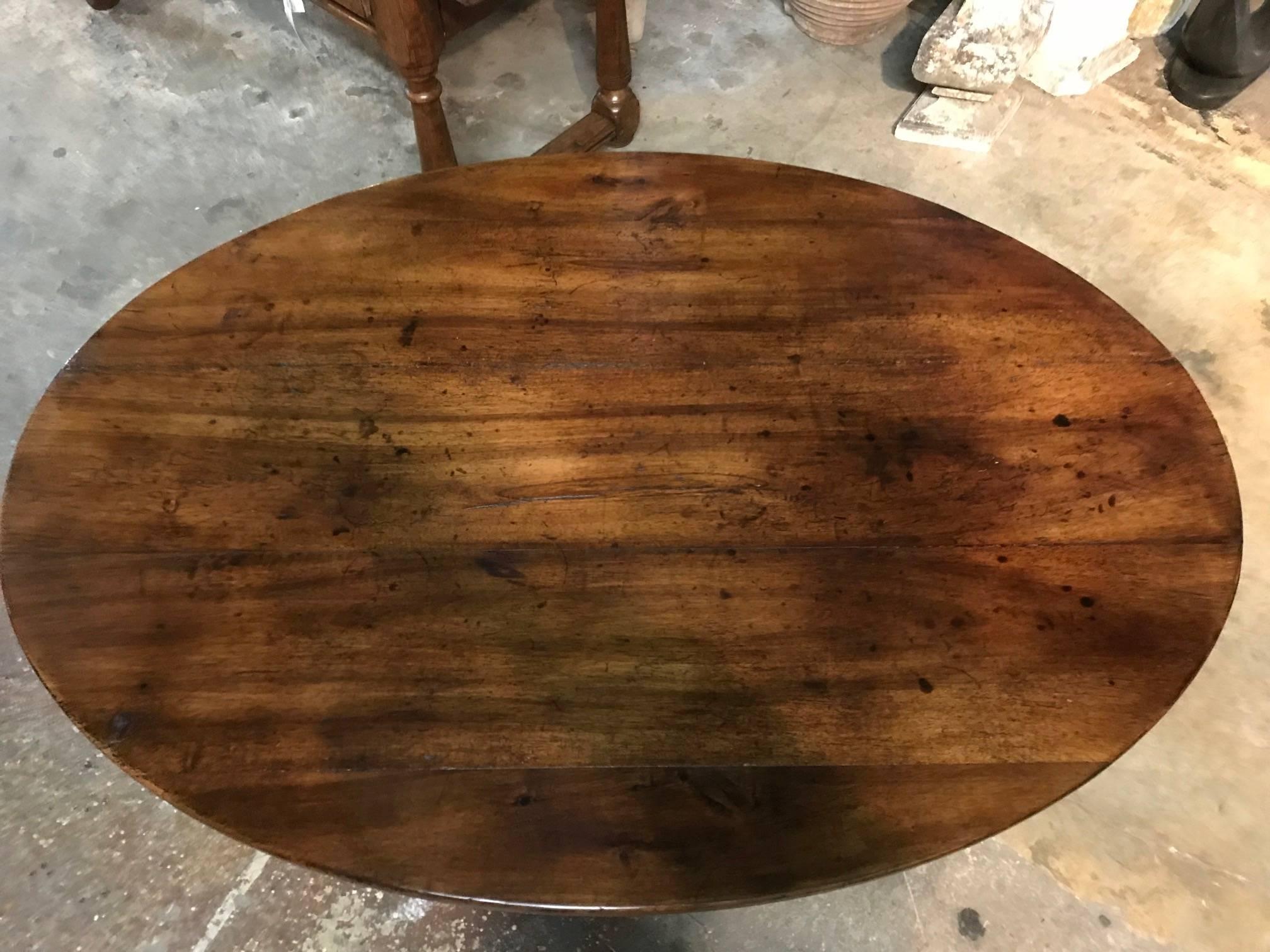 19th Century Walnut Wine Tasting Table In Excellent Condition In Round Top, TX