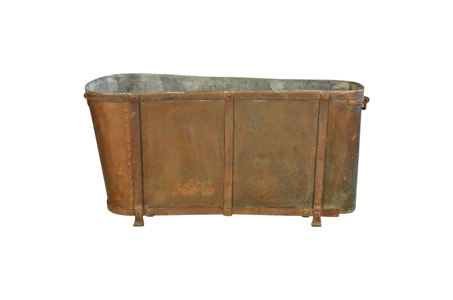 A terrific mid-19th century French bathtub from the South of France. A super piece with so much potential. Use not only as a bathtub, but as a base for a coffee table, integrated into a water feature, fill with ice to chill beverages at a party, etc.