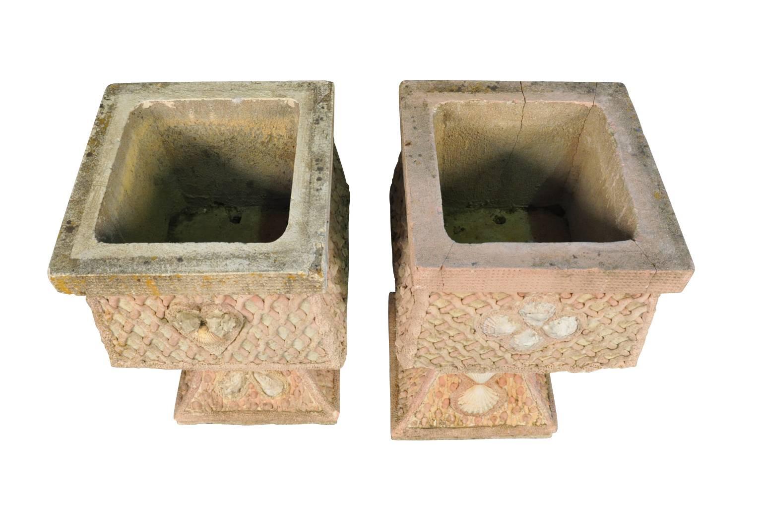 20th Century Pair of Vintage French Jardinieres, Planters