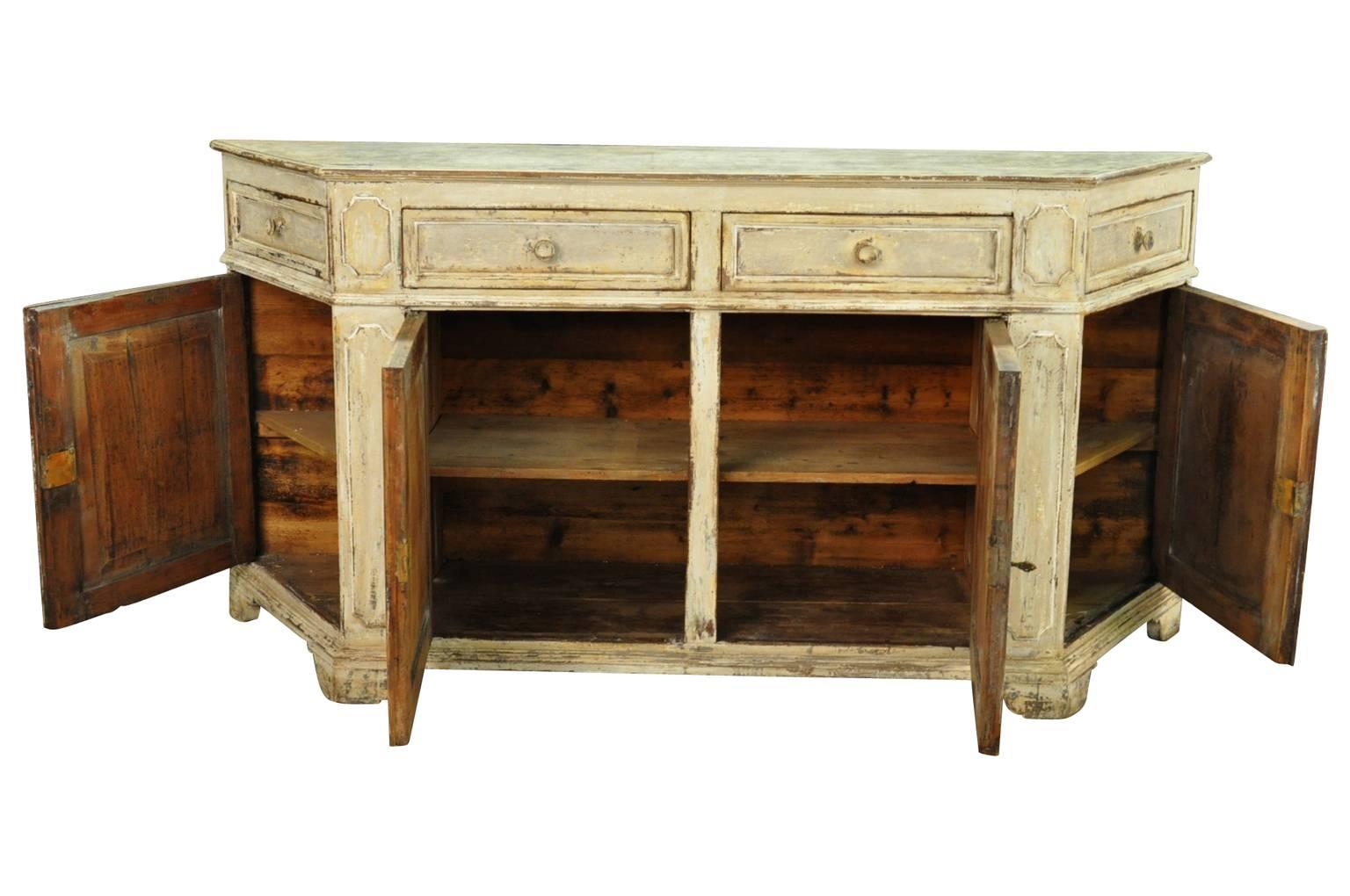 Painted Outstanding Late 18th-Early 19th Century Italian Credenza
