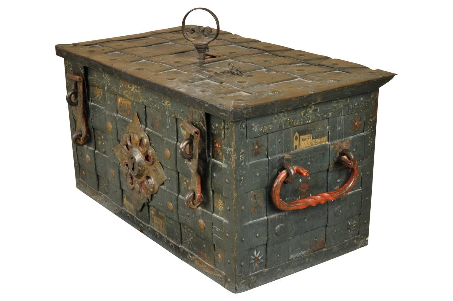 Early 18th Century German Iron Safe, Coffre Forte In Excellent Condition In Atlanta, GA