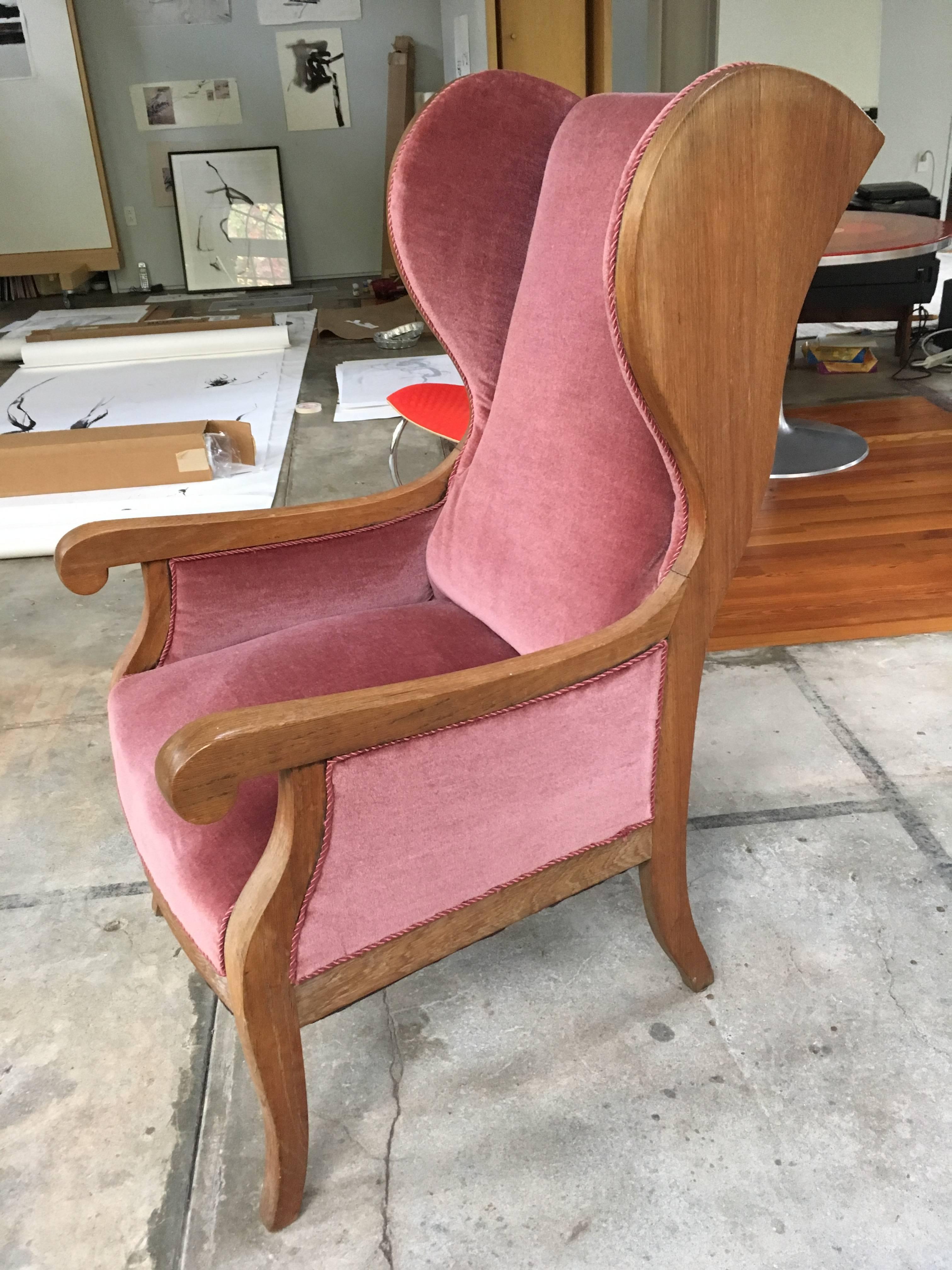 Danish High Wingback Chair by Frits Henningsen, 1940s For Sale