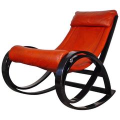 Gae Aulenti for Pistoia Poltronova" Sgarsul" Rocking Chair