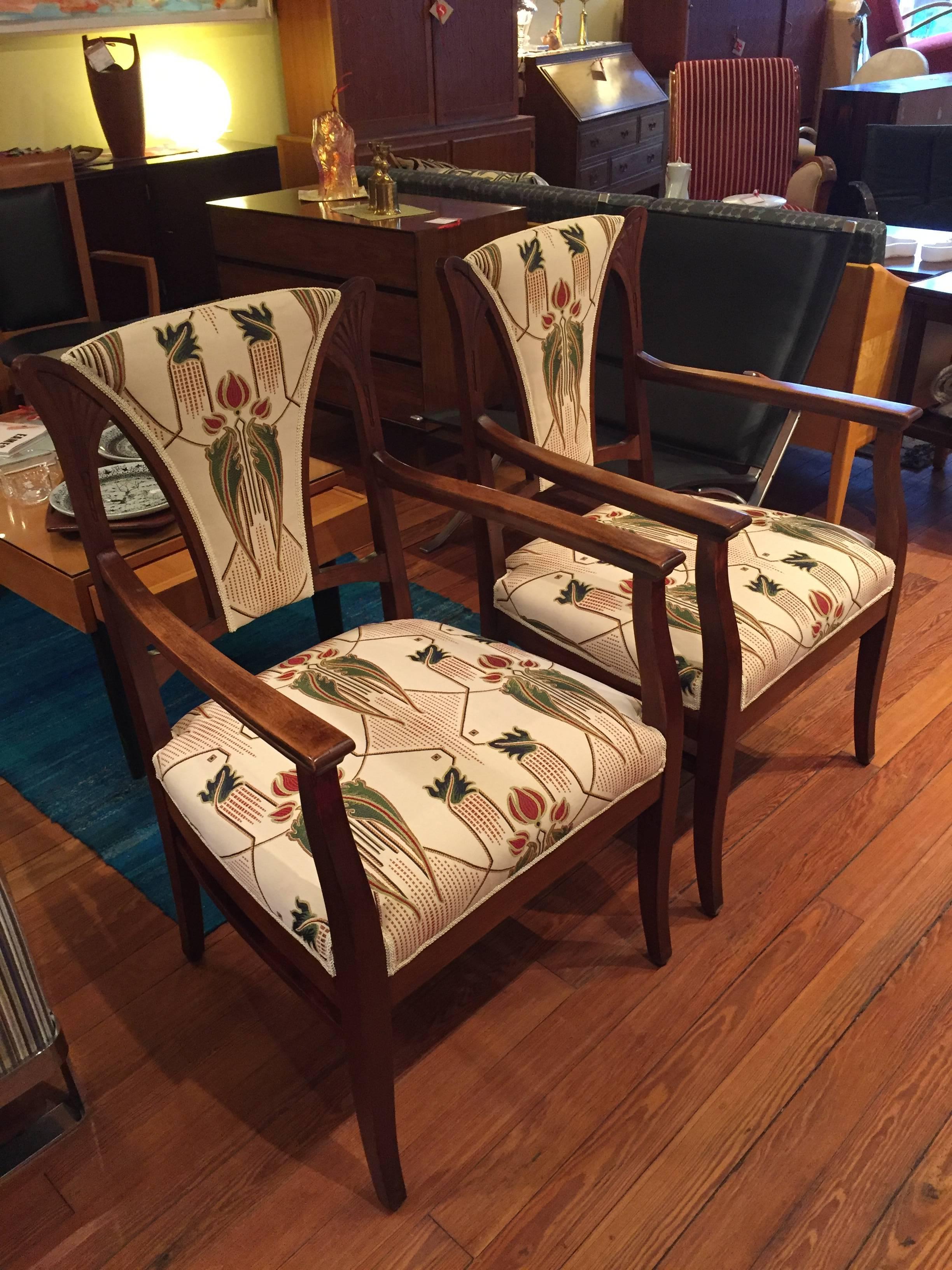 Pair of Danish Art Nouveau Armchairs In Excellent Condition In Bryn Mawr, PA